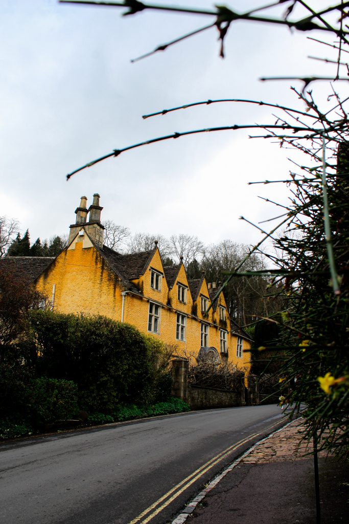 The yellow house at Castle Combe in the Cotswolds