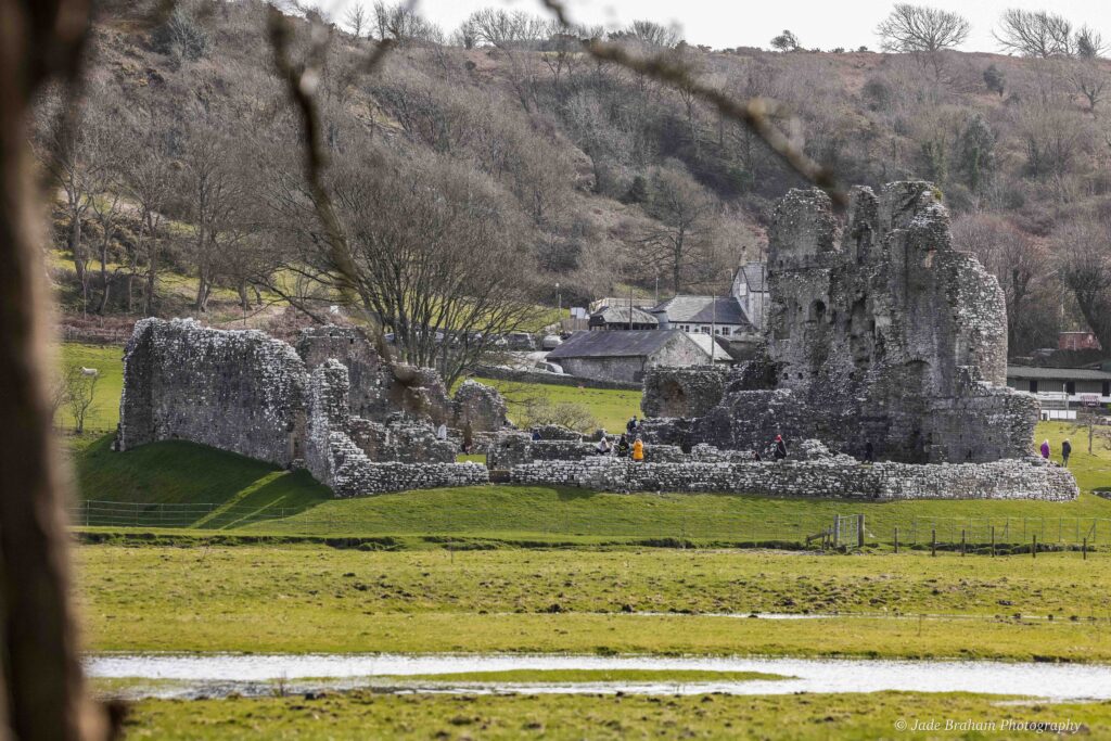Ogmore Castle sits on the riverbank in Merthyr Mawr.