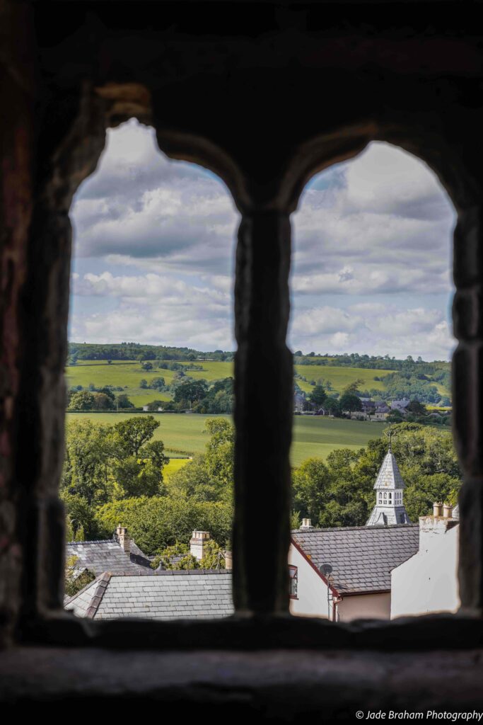 The view of the Welsh countryside from Hay-on-Wye Castle.
