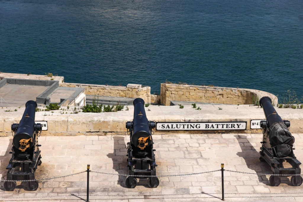 Saluting Battery guns in Valletta.
