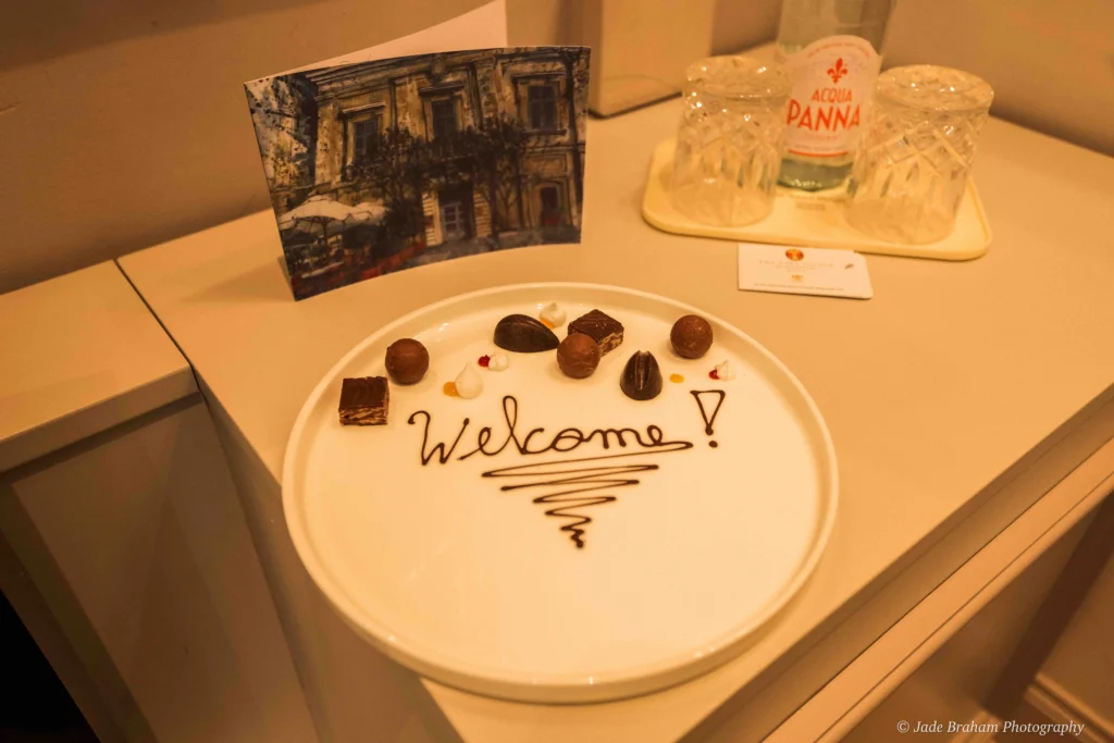 The Xara Palace Relais & Chateaux welcome chocolates 