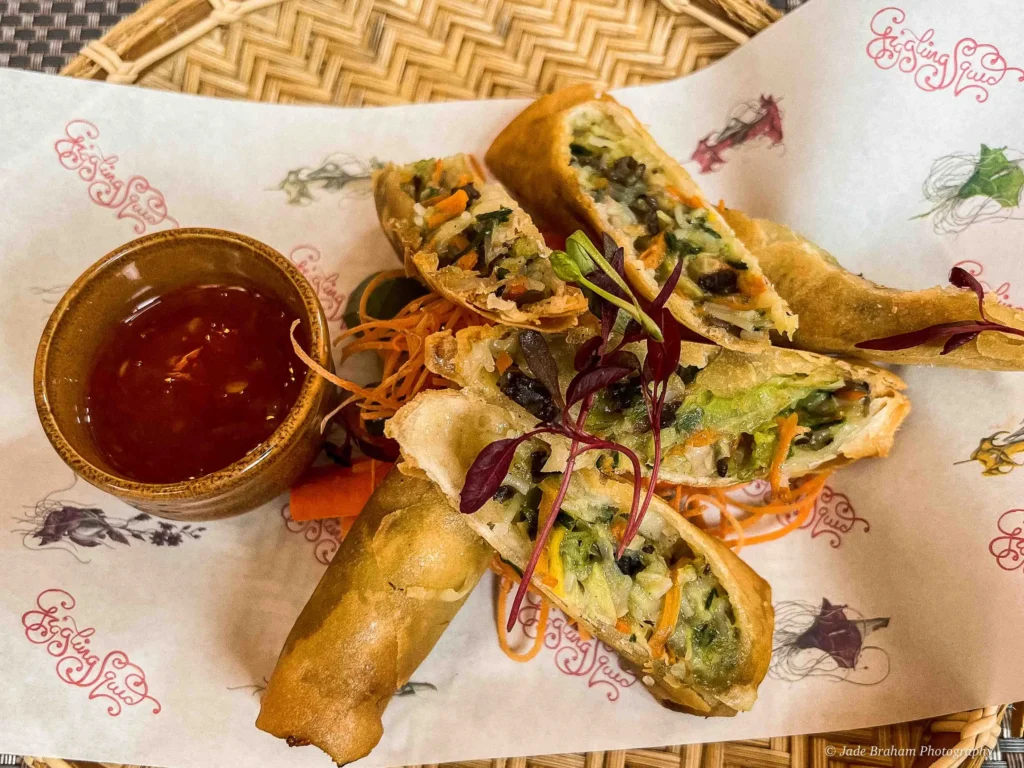 Spring rolls at The Giggling Squid in Bath