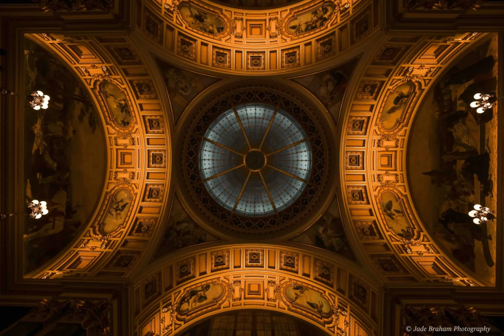 Inside the National Museum in Prague is an exquisite dome ceiling.