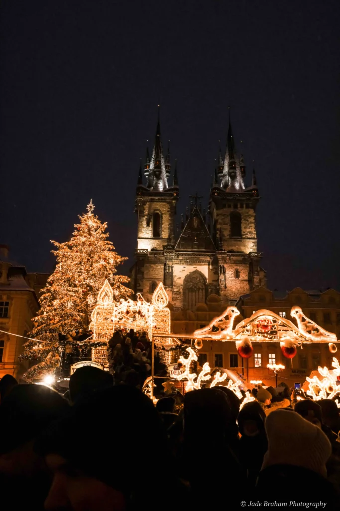 Prague Christmas Market has a massive tree in its centre. 