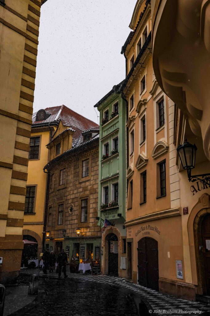 The streets in Prague are colourful.