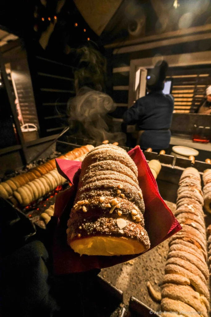 Trdelník pastry in Prague's Christmas Market. 