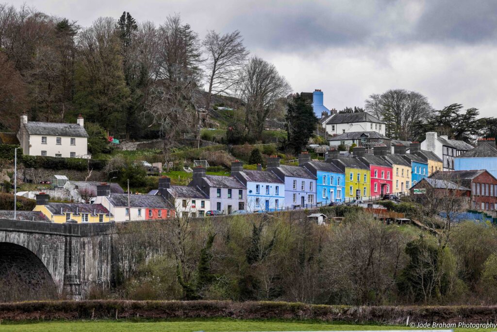 Jane Austen Road Trip in West Wales. First stop is Llandeilo, which has a row of colourful Georgian houses. 