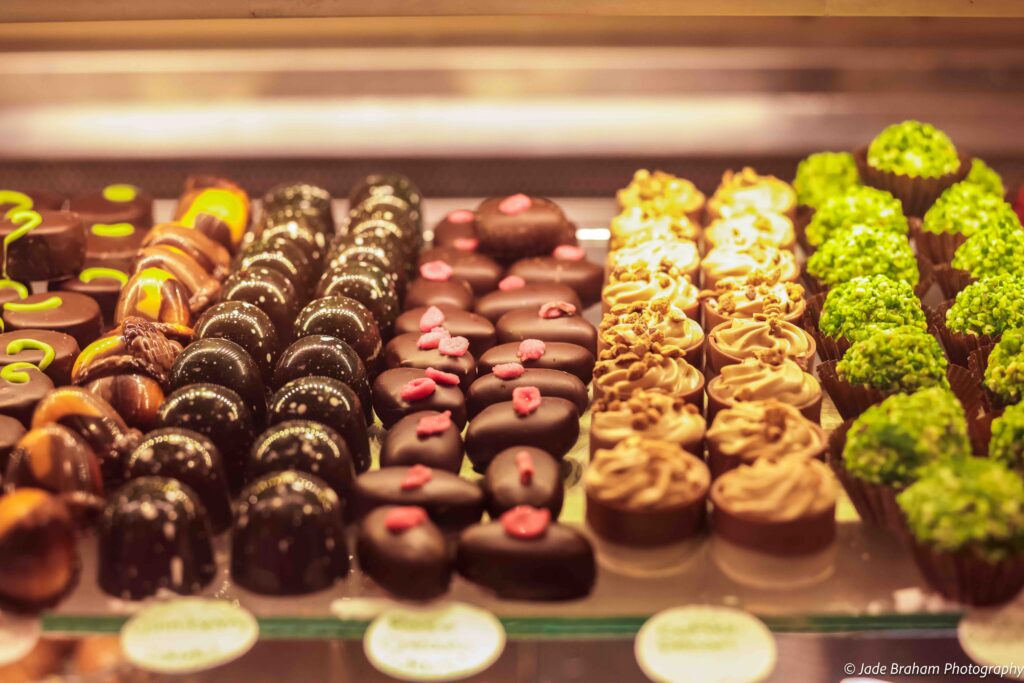 Heavenly Chocolate Emporium has a range of chocolates on display. 