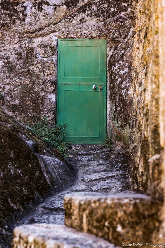 Monsanto Village in Portugal has doors built into rock.