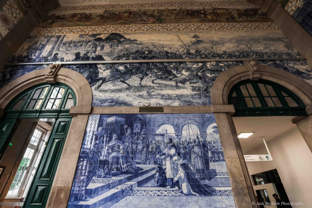 The blue tiles in Porto's train station.